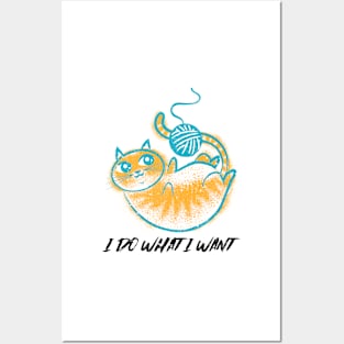 I do what I want Funny knitting cat Posters and Art